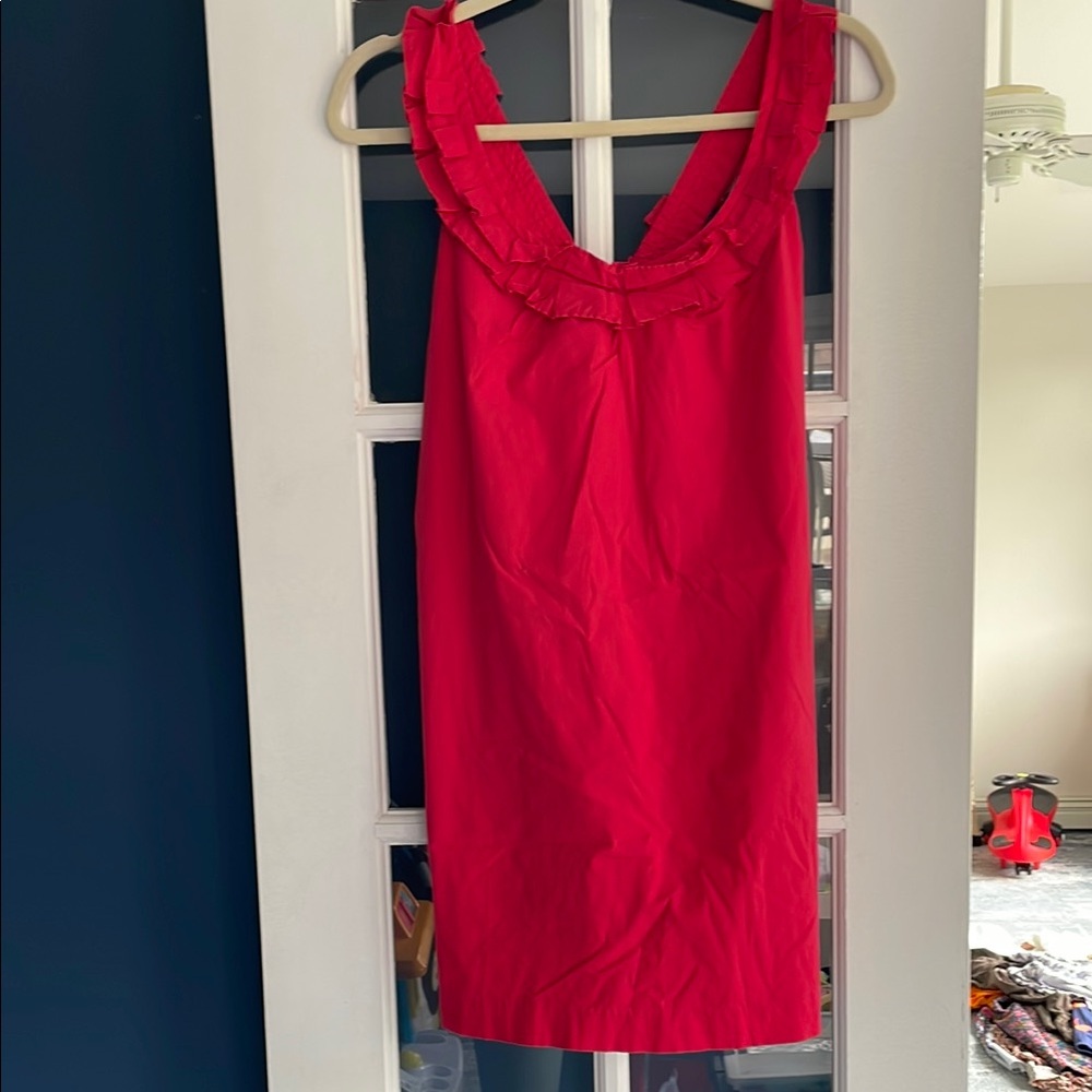 Anthropologie Red Mini Dress
